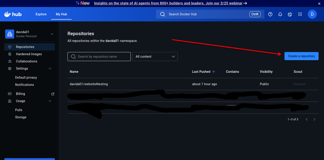Screenshot of Dockerhub